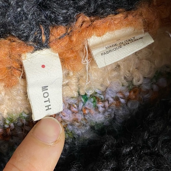 SALE Anthropologie Moth Multicolor Stripe Cowl Neck Sweater Women's M Soft Italy - Picture 5 of 16